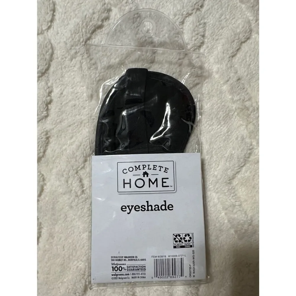 Complete HOME Black Rest Sleep Fleece Backed Eyeshade Eye mask